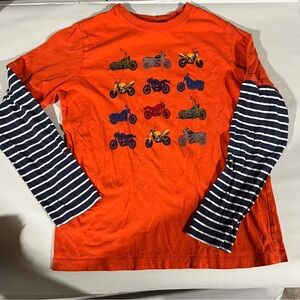 Hanna Andersson Orange Motorcycle Long Sleeve Tee 10